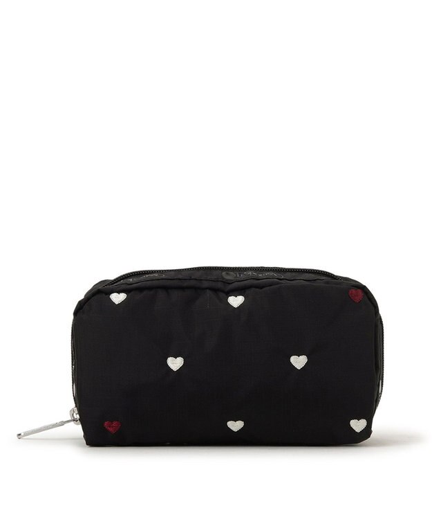 LeSportsac RECTANGULAR COSMETIC/レッド/ホワイトハートEMB レッド/ホワイトハートEMB