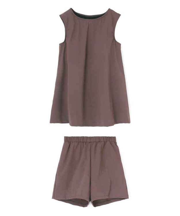 San-ai Resort（三愛水着楽園） 【カップ付きセット水着】タンキニ セット水着　無地【Ungrid（アングリッド）】 ブラウン