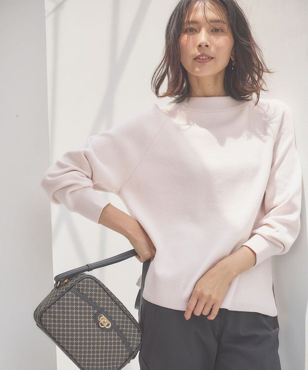 ANY L 【洗濯機可能】しあわせタッチニットプルオーバー オイスター