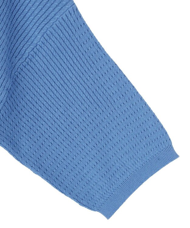 CRAFT STANDARD BOUTIQUE 透かし編み半袖ニットポロシャツ Blue