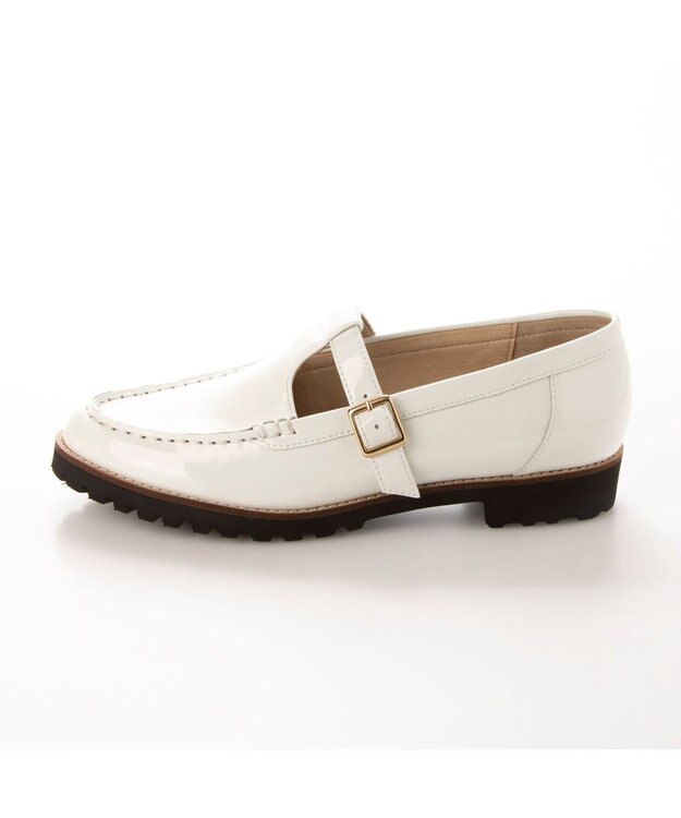 ing <ing>Tストラップタンクソールローファー ホワイト