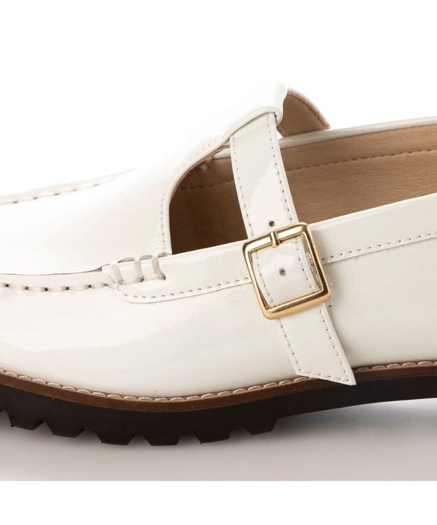 ing <ing>Tストラップタンクソールローファー ホワイト