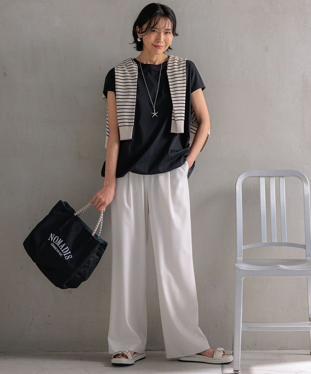 23区 L 【洗える】ALBINIコーコラン バルーン Tシャツ ブラック系