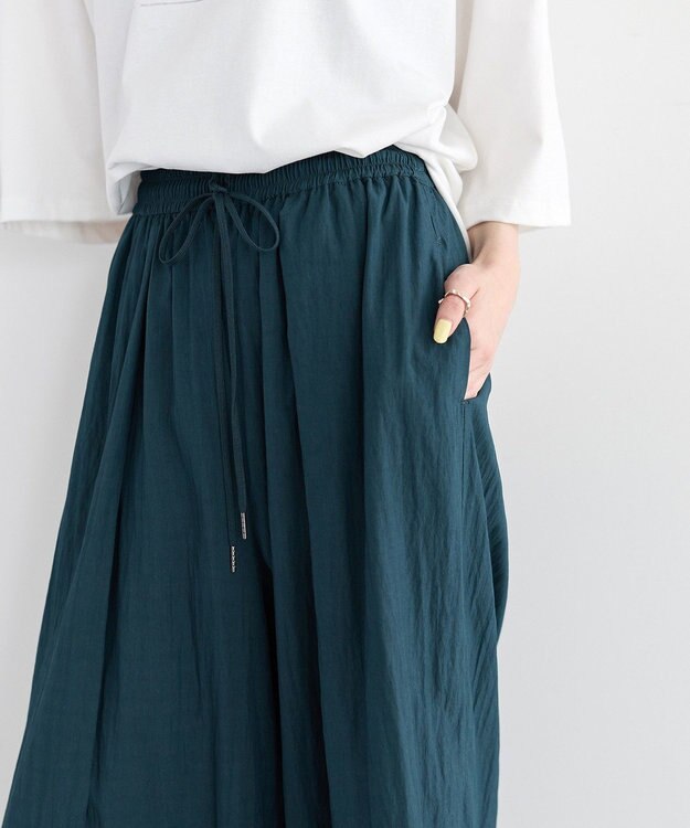 YECCA VECCA 【UVカット/遮熱/接触冷感】COOLタックワイドパンツ Blue Green