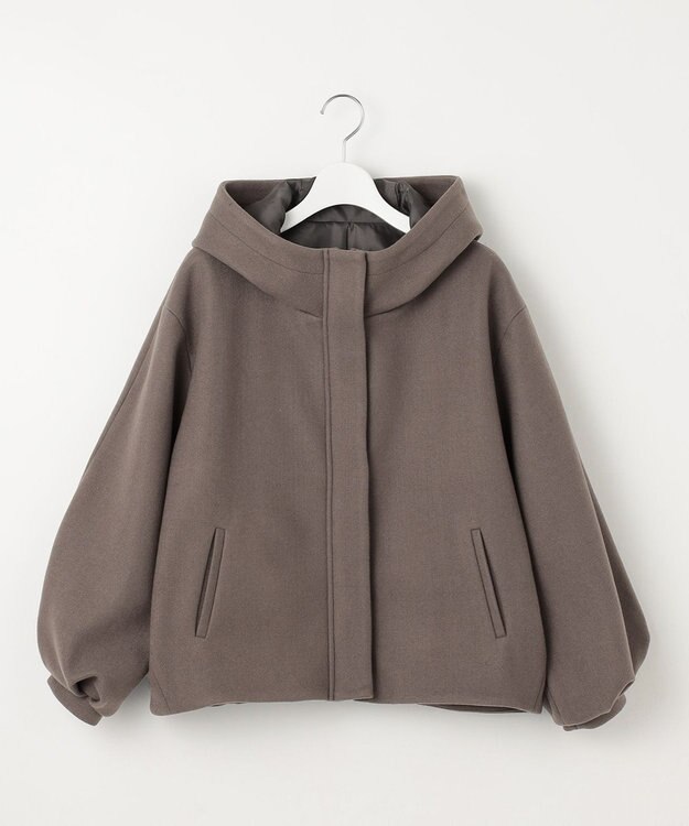 Feroux 【古畑星夏さん着用】パフスリーブフード アウター ダークブラウン系