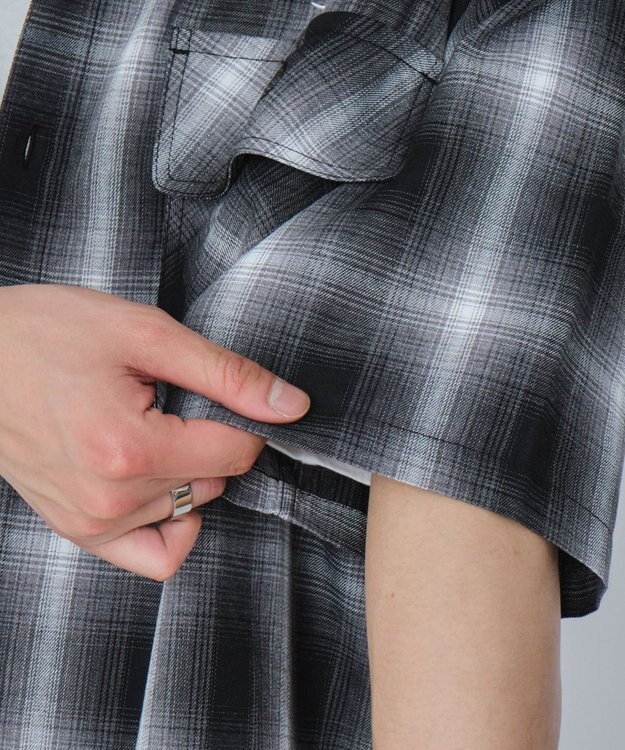 WEGO 【ユニセックス着用ITEM】グラフィックオンブレチェックシャツ（SS） ブラックチェック1