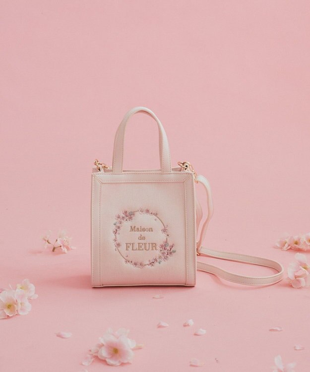 Maison de FLEUR sakuraスクエア2Wayトートバッグ Pink