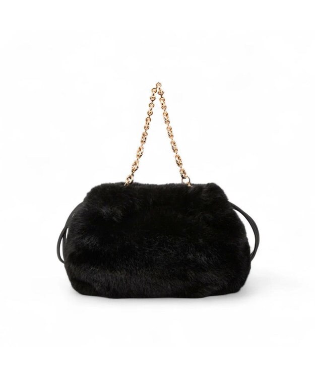 LANVIN en Bleu カレンデ 2WAYハンドバッグ ファーブラック