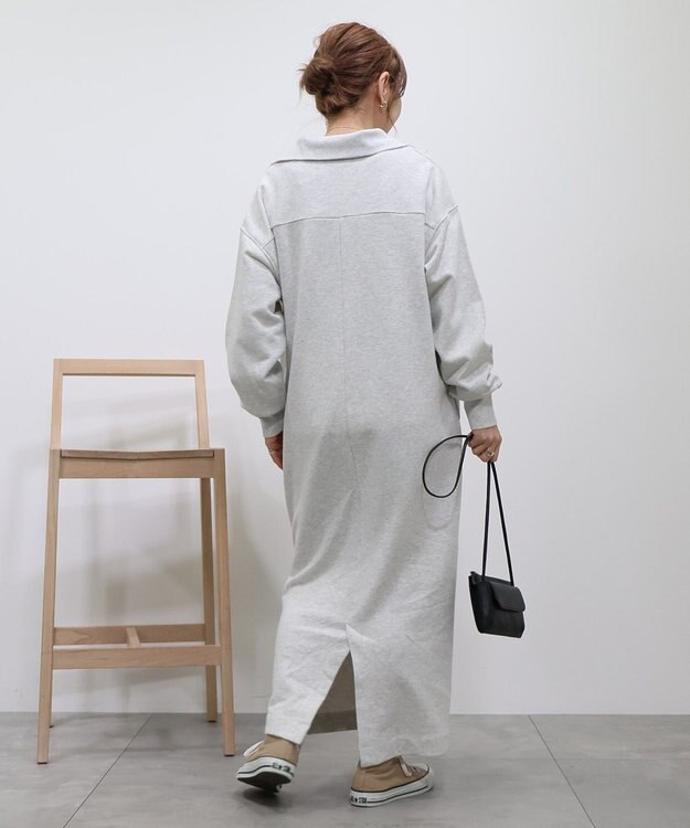 AMERICAN HOLIC ハーフＺＩＰ裏毛ワンピース Oatmeal