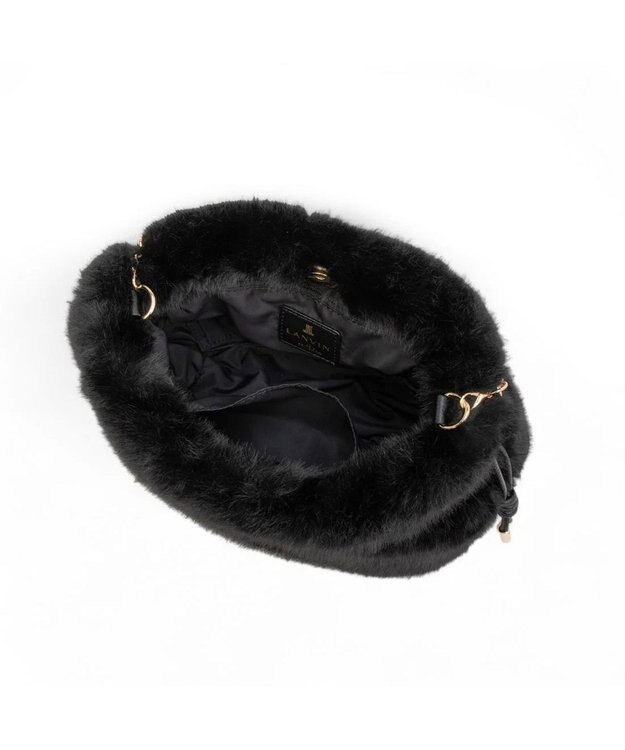 LANVIN en Bleu カレンデ 2WAYハンドバッグ ファーブラック