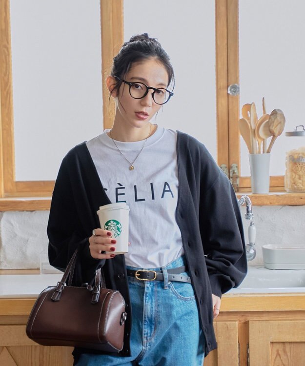 WEGO 【ユニセックス着用ITEM/MLサイズ展開】ドロップショルダーカーディガン ブラック