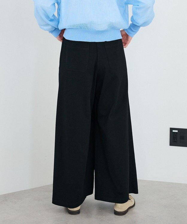 CRAFT STANDARD BOUTIQUE フロントタックドレープワイドパンツ Black