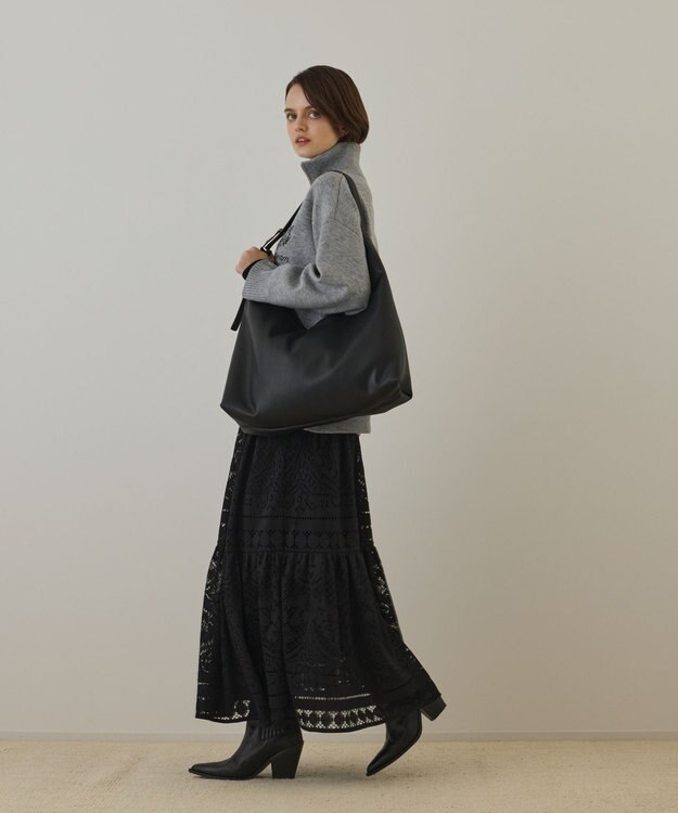 GRACE CONTINENTAL レースティアードスカート ブラック