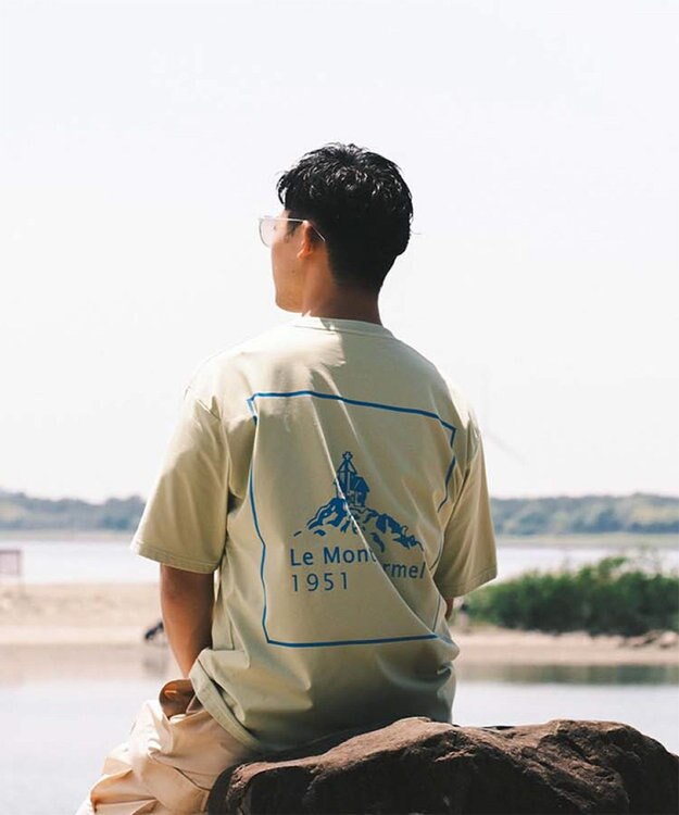 SHARE PARK MENS 【UVカット・吸水速乾・ストレッチ・軽量 】バックプリントポケットTシャツ（L・XLサイズ） 黄緑系