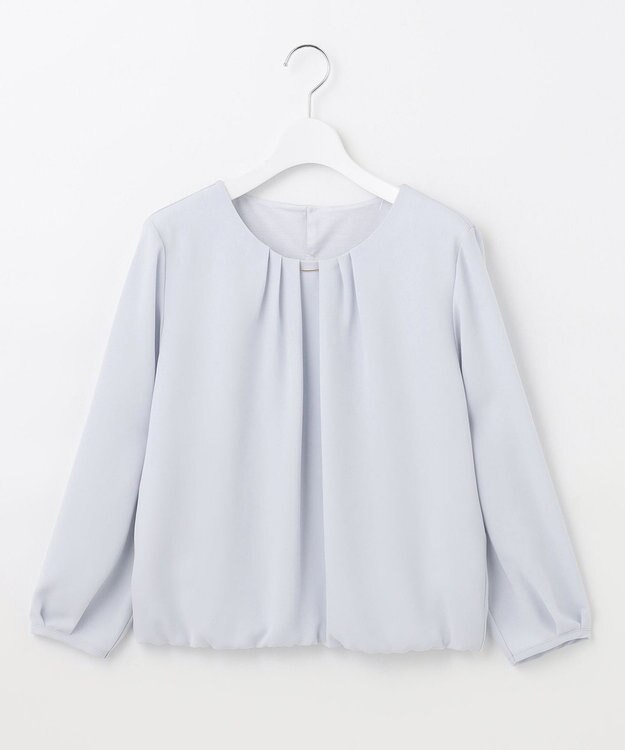 J.PRESS LADIES S ポリエステルツイル タックネック カットソー サックスブルー系