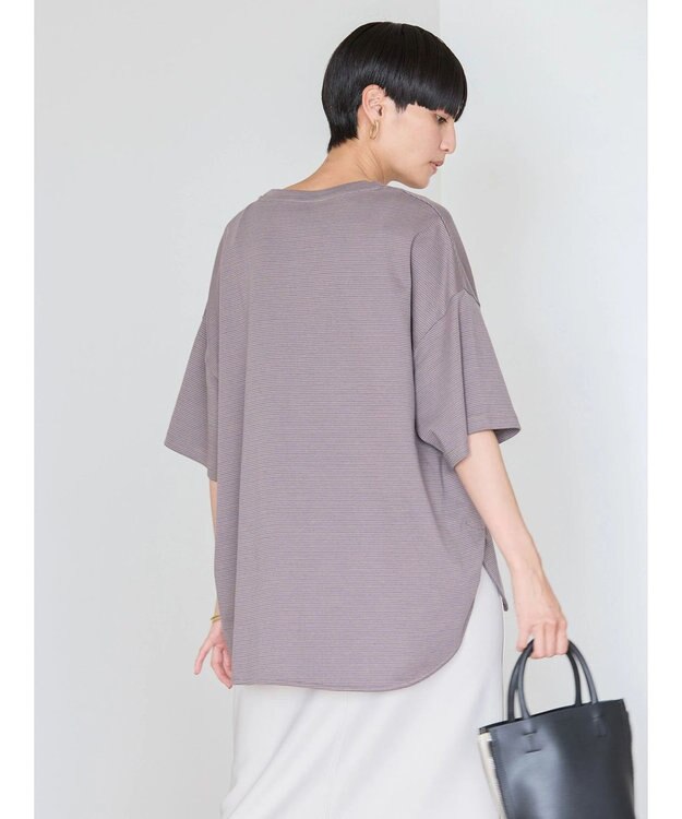 AMERICAN HOLIC 接触冷感裾ラウンドカットプルオーバー Border Blue