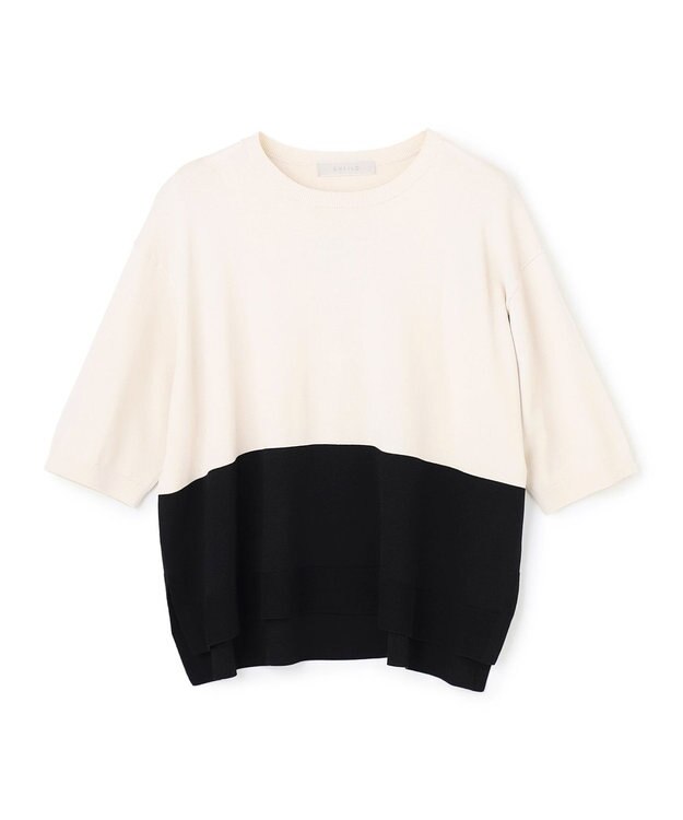 UNFILO スゴ機能美ニット ハーフスリーブ バイカラー