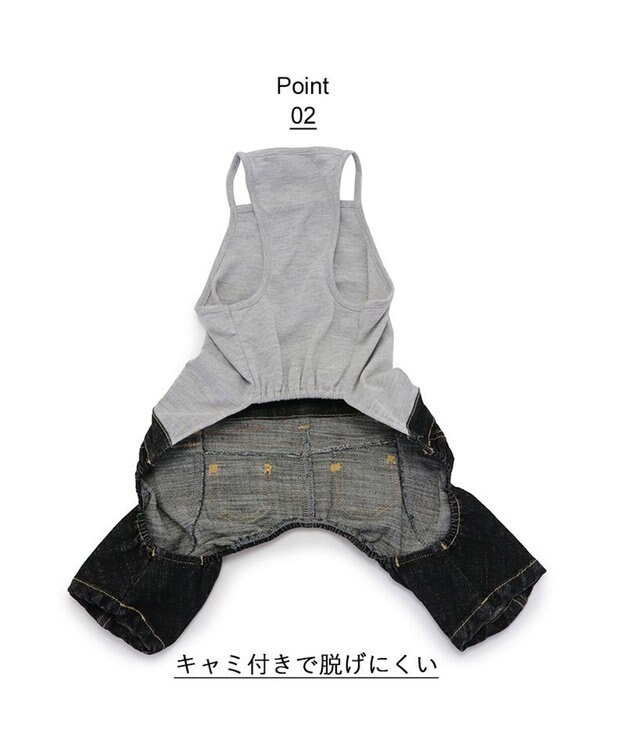 PET PARADISE Ｌｅｅ キャミソール ブラック デニム  パンツつなぎ 【小型犬】 ブラック