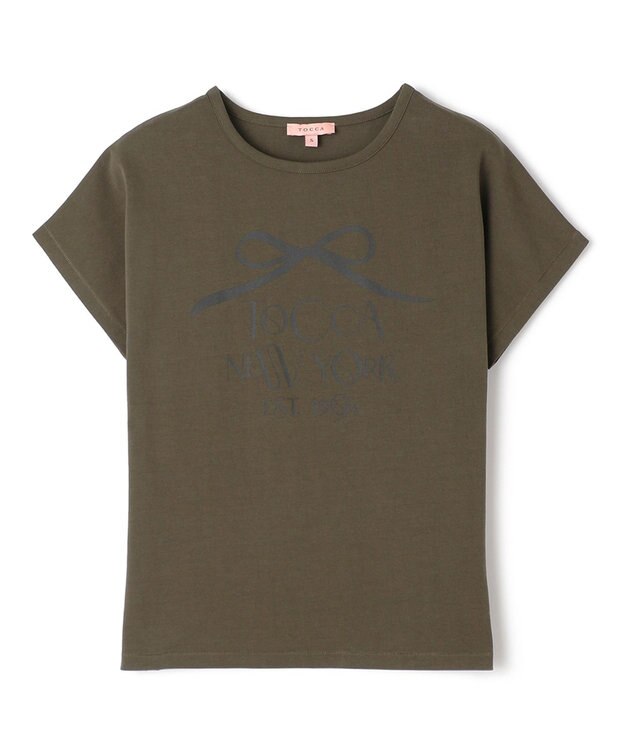TOCCA 【接触冷感・UV90%以上カット・洗える】DANCING RIBBON Tシャツ カーキ系