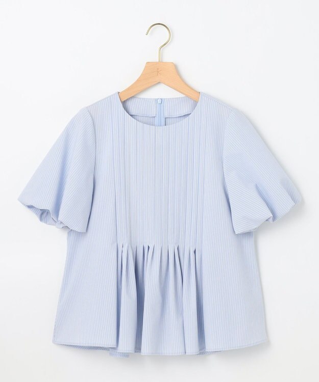 組曲 S ドビーストライプピンタック ブラウス ブルーストライプ系1