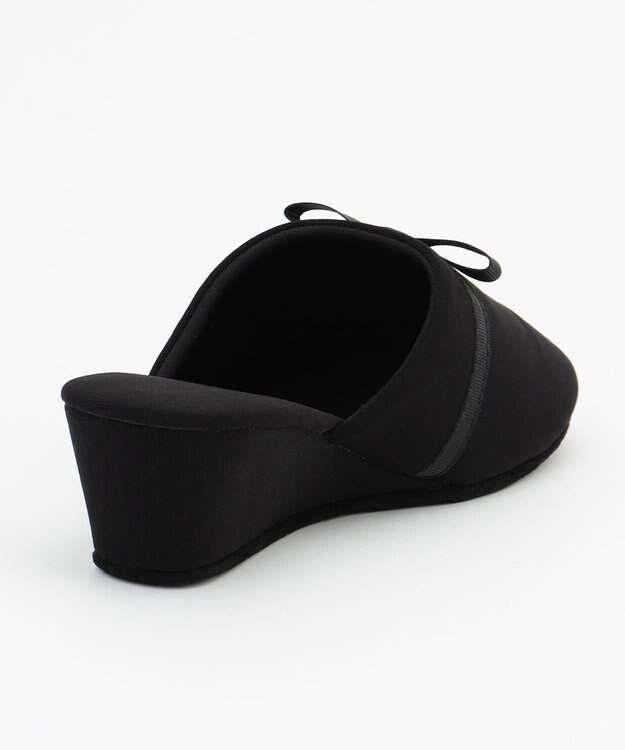 ANY SIS 【巾着付き】リボンヒール スリッパ ブラック