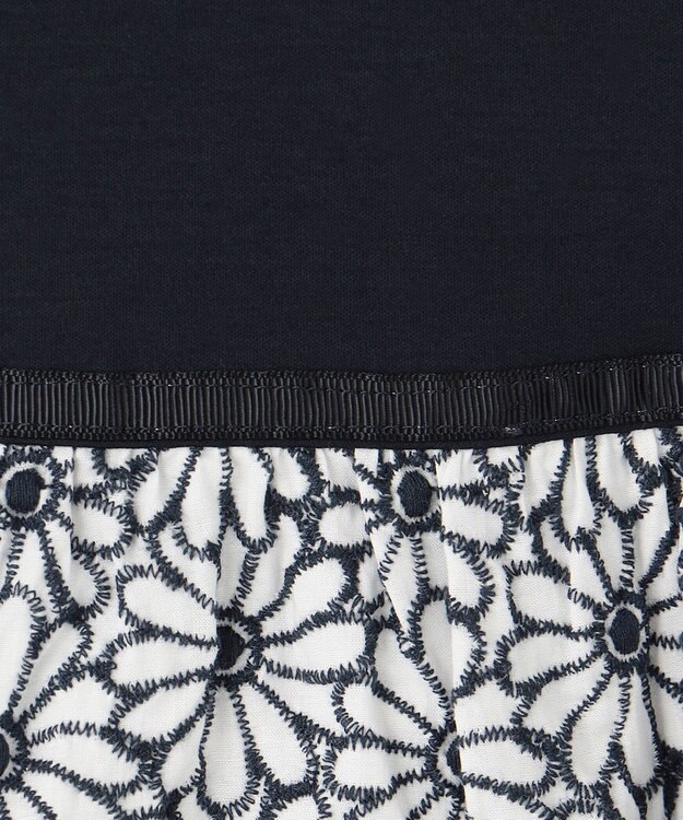 組曲 KIDS 【110-140cm】フラワー刺繍セットアップ ネイビー系