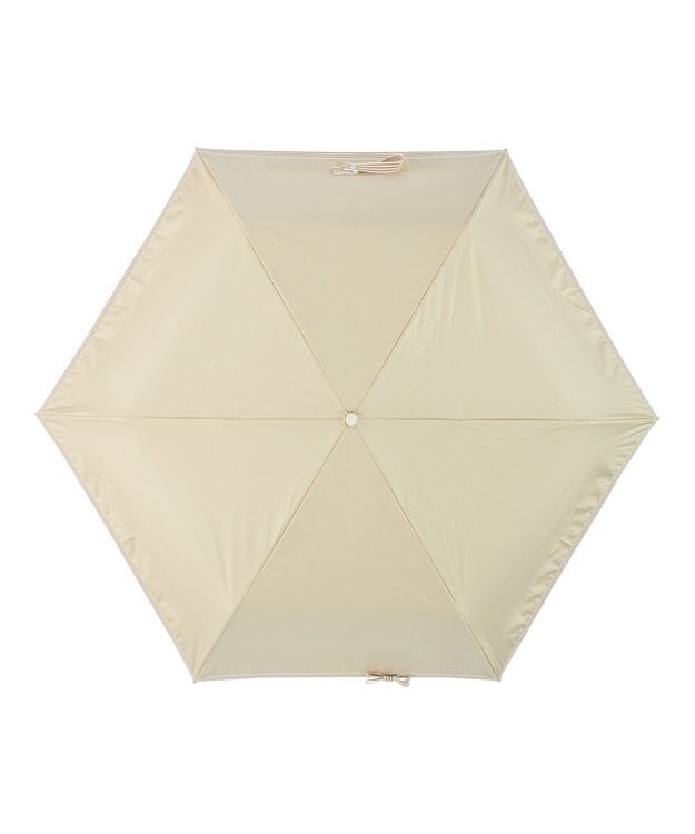 MOONBAT estaa 晴雨兼用 折りたたみ傘 ボーダーテープリボン 日傘 遮光 遮熱 UV ベージュ