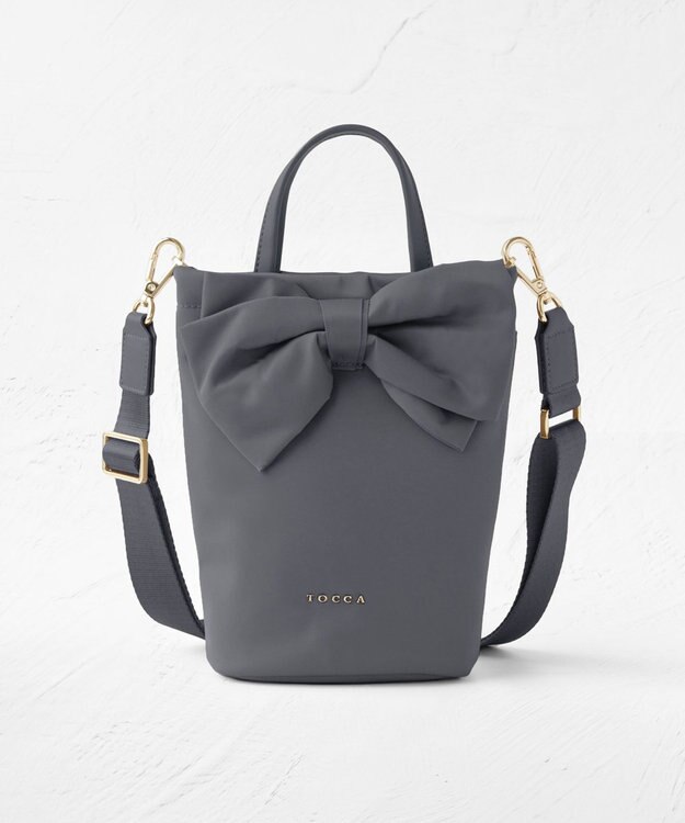 TOCCA 【泉里香さん着用】RIBBON KNOT NYLON MULTI BAG ナイロンマルチバッグ [新色]ライトグレー系
