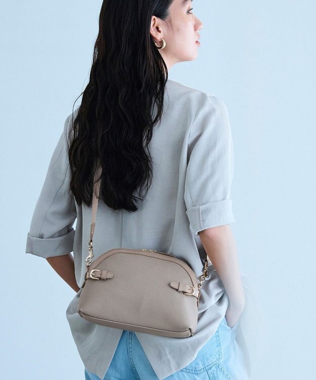 TOPKAPI 【Breath TOPKAPI】SCOTCH GRAIN スコッチグレイン ベルトデザイン ショルダーバッグ グレージュ