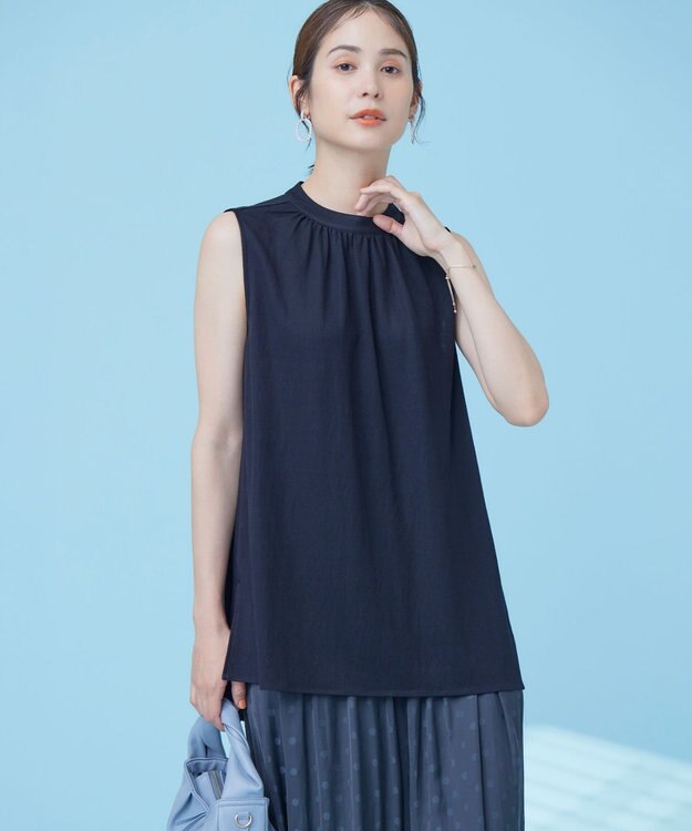 組曲 【速乾】ドライタッチ スリーブレス トップス ブラック系