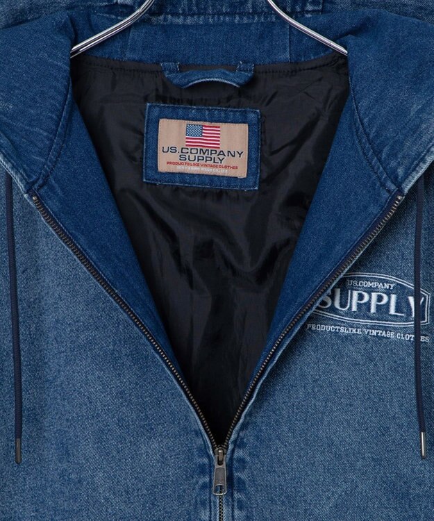 WEGO フードブルゾン デニム淡加工色