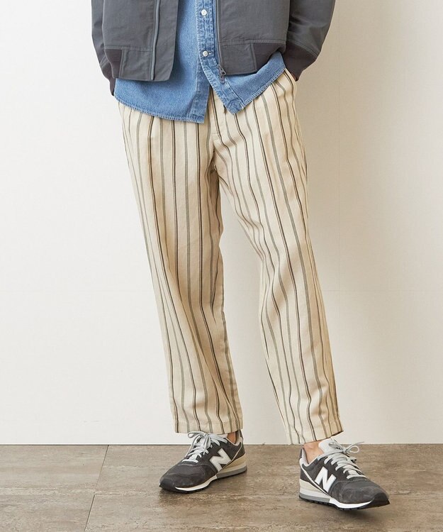 J.PRESS YORK STREET 【UNISEX】ツイルストライプ パンツ ベージュ系1