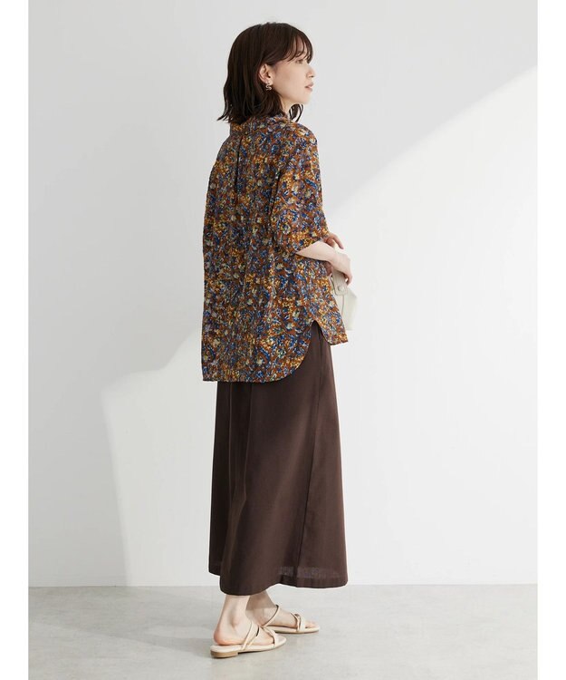 Green Parks 柄開襟シャツ Brown