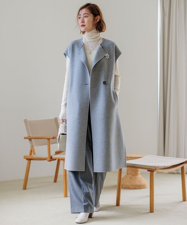 23区 【Oggi1月号/CLASSY.11月号掲載】ウーステッドウール リブタートルネック ニット ホワイト系