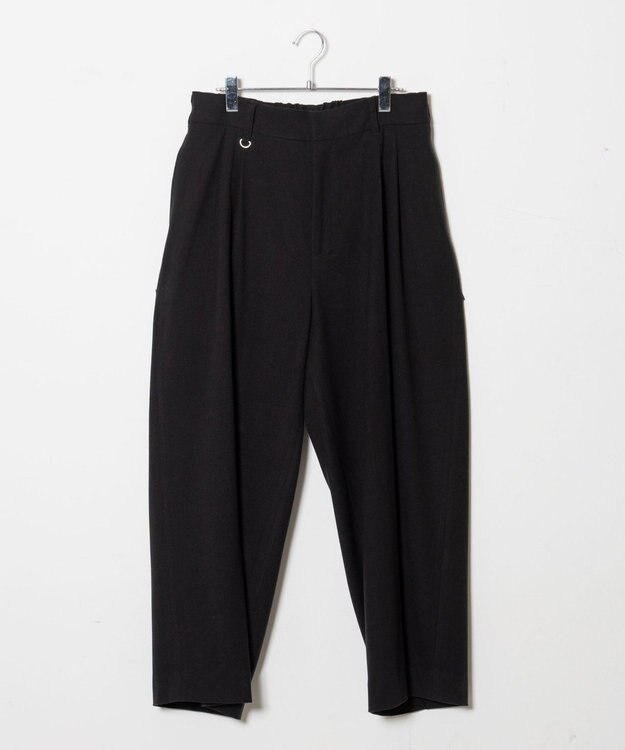 WEGO 起毛TR ワイドストレートスラックス ブラック