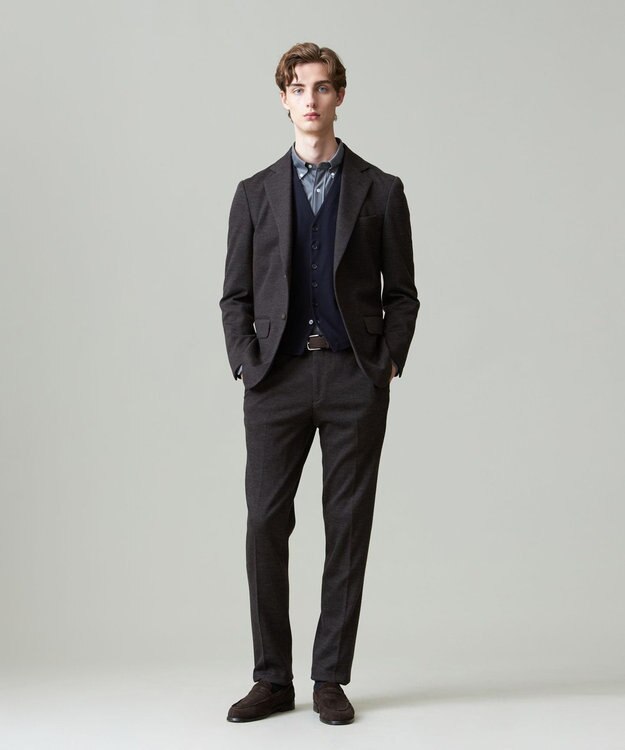 J.PRESS MEN 【セットアップ対応】SOFAニット ハイグレードジャージ ジャケット ダークブラウン系8