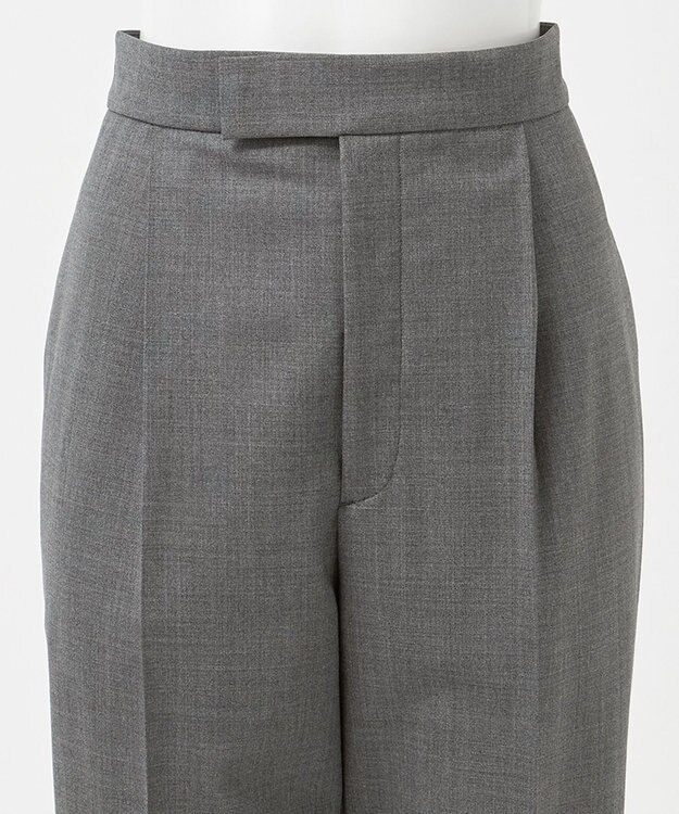 23区 【エステータ】ウールトロドライストレッチ タックテーパード パンツ グレー