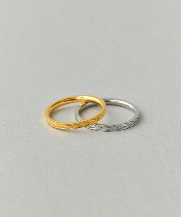 Phoebe 【金属アレルギー対応】メタルリーフカットリング　シルバー　9号/11号/16号/19号　サージカルステンレス シルバー