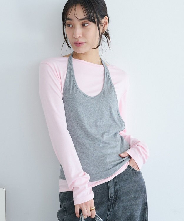 CRAFT STANDARD BOUTIQUE 2点セット/ホルターネック+ロンTee Light Pink