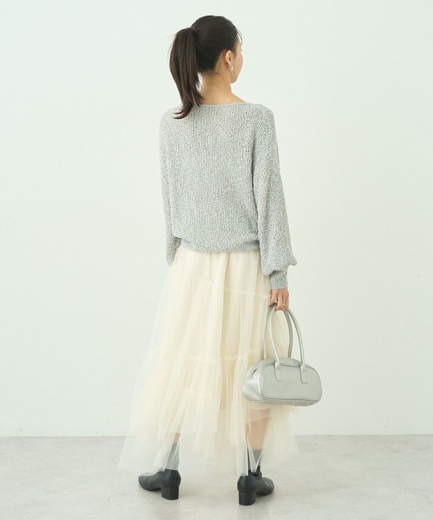 earth music&ecology ドロストニットプルオーバー Gray Mixture