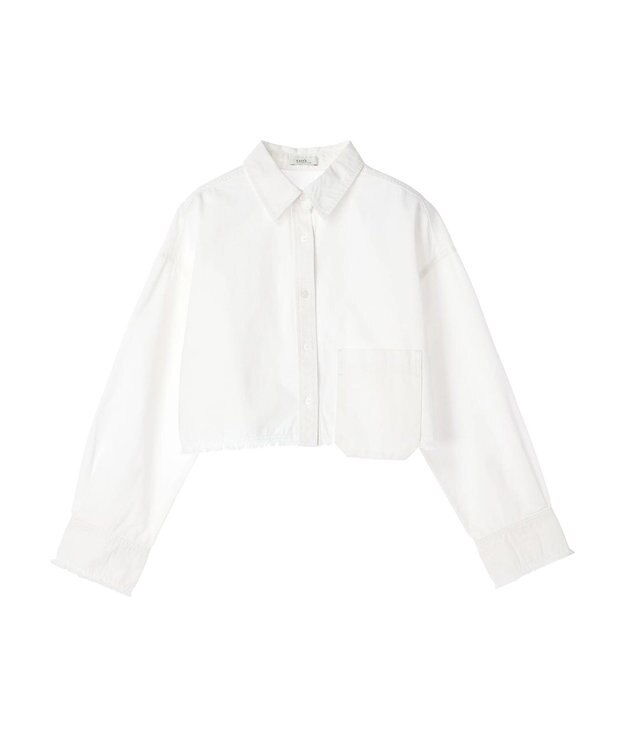 earth music&ecology クロップドポケットポイントシャツ Off White