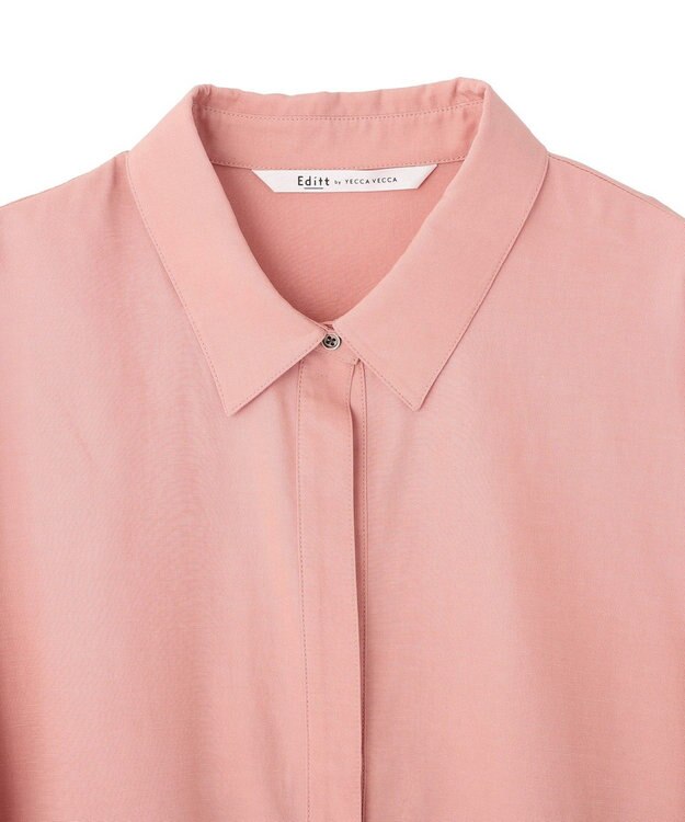 YECCA VECCA バルーン袖スキッパーシャツ Pink