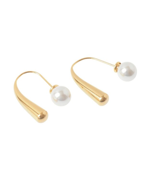 YECCA VECCA 【2WAY】ステンレスパールキャッチピアス Gold
