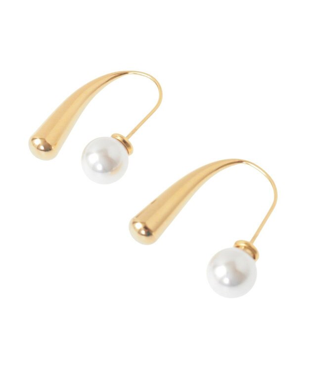YECCA VECCA 【2WAY】ステンレスパールキャッチピアス Gold