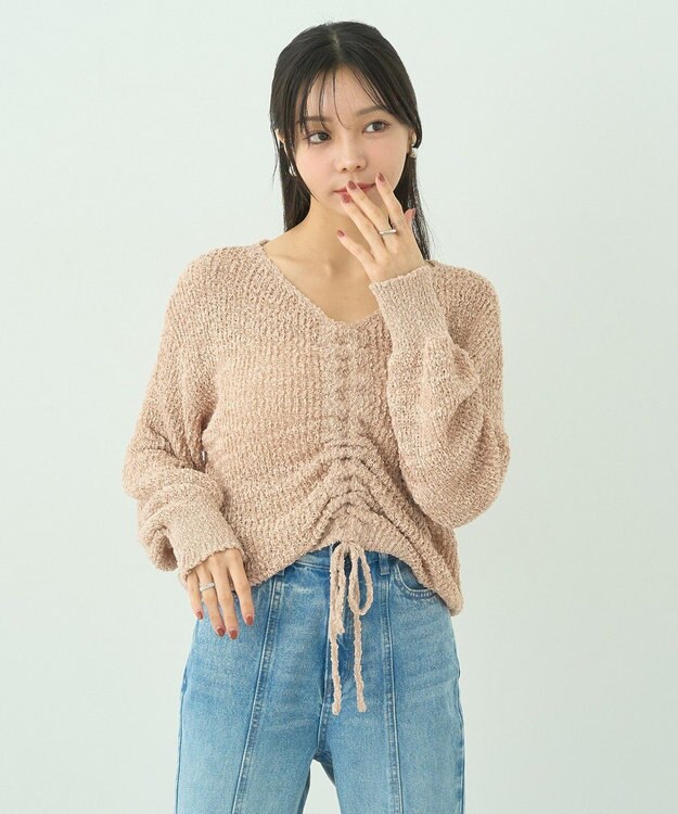 earth music&ecology ドロストニットプルオーバー Pink