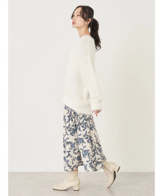 earth music&ecology ゆるモヘアライクレースニット Ivory