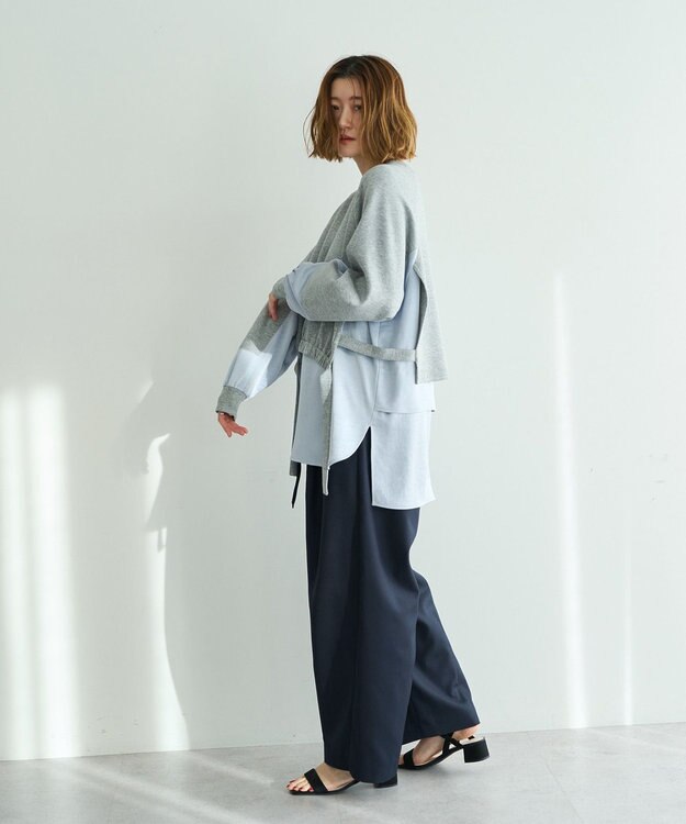 YECCA VECCA シャツレイヤードデザインプルオーバー Gray Mixture