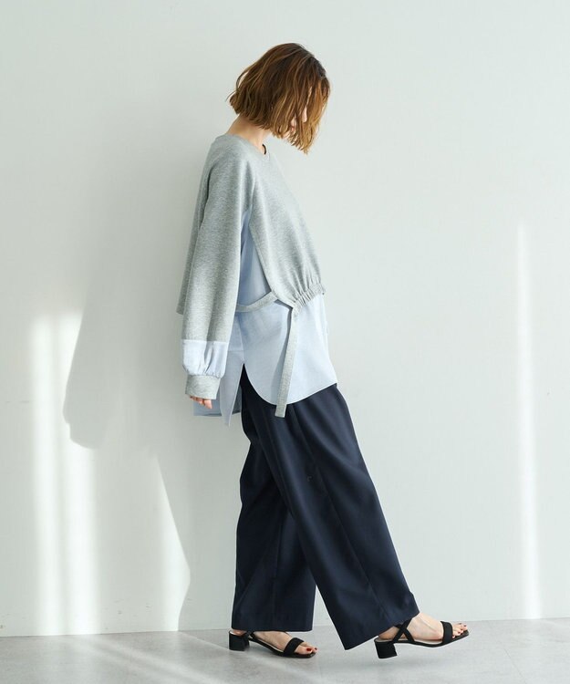 YECCA VECCA シャツレイヤードデザインプルオーバー Gray Mixture