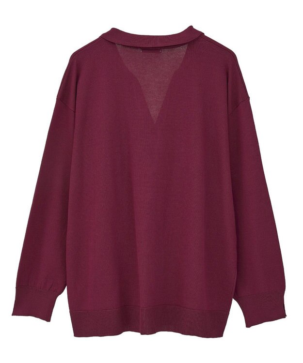 earth music&ecology 袖口スリットスキッパーカーディガン Bordeaux