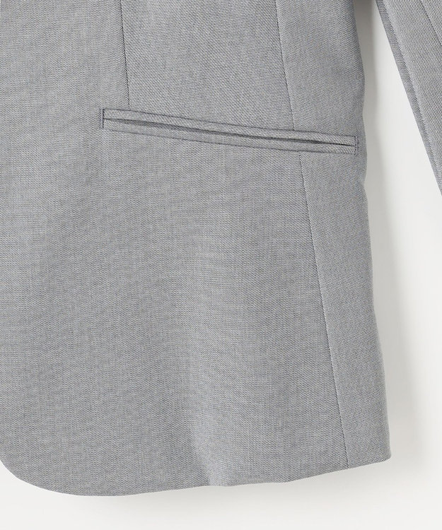 J.PRESS LADIES 【セットアップ対応・洗える・撥水】コットンFITTY ノーカラー ジャケット グレー系